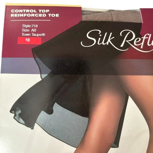 Hanes Silk Reflections Silky Sheer Pantyhose Control Top Reinforced Toe AB - Picture 2 of 4